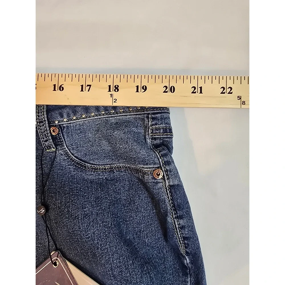 A3 Denim Skinny‎ Jeans Women's Size 20W Embellished Waist Blue Stretch New